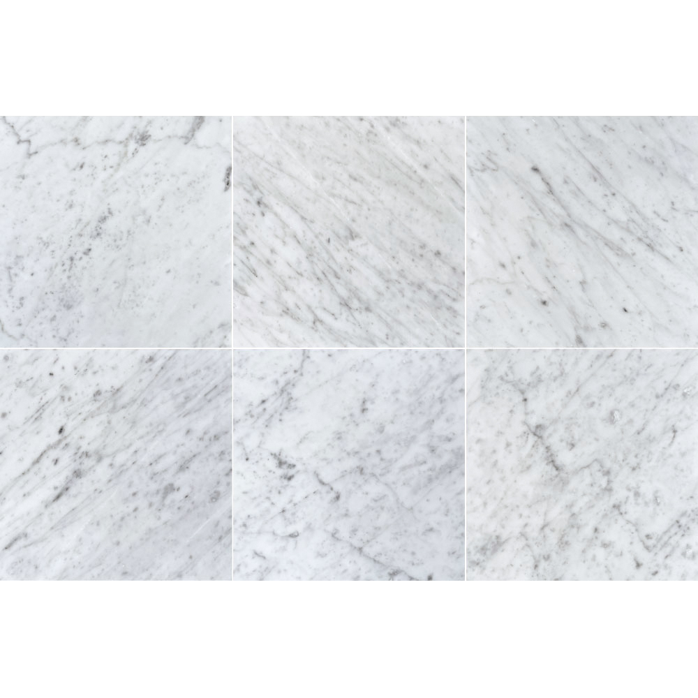 Carrara Polished Marble Tile 24″x24″