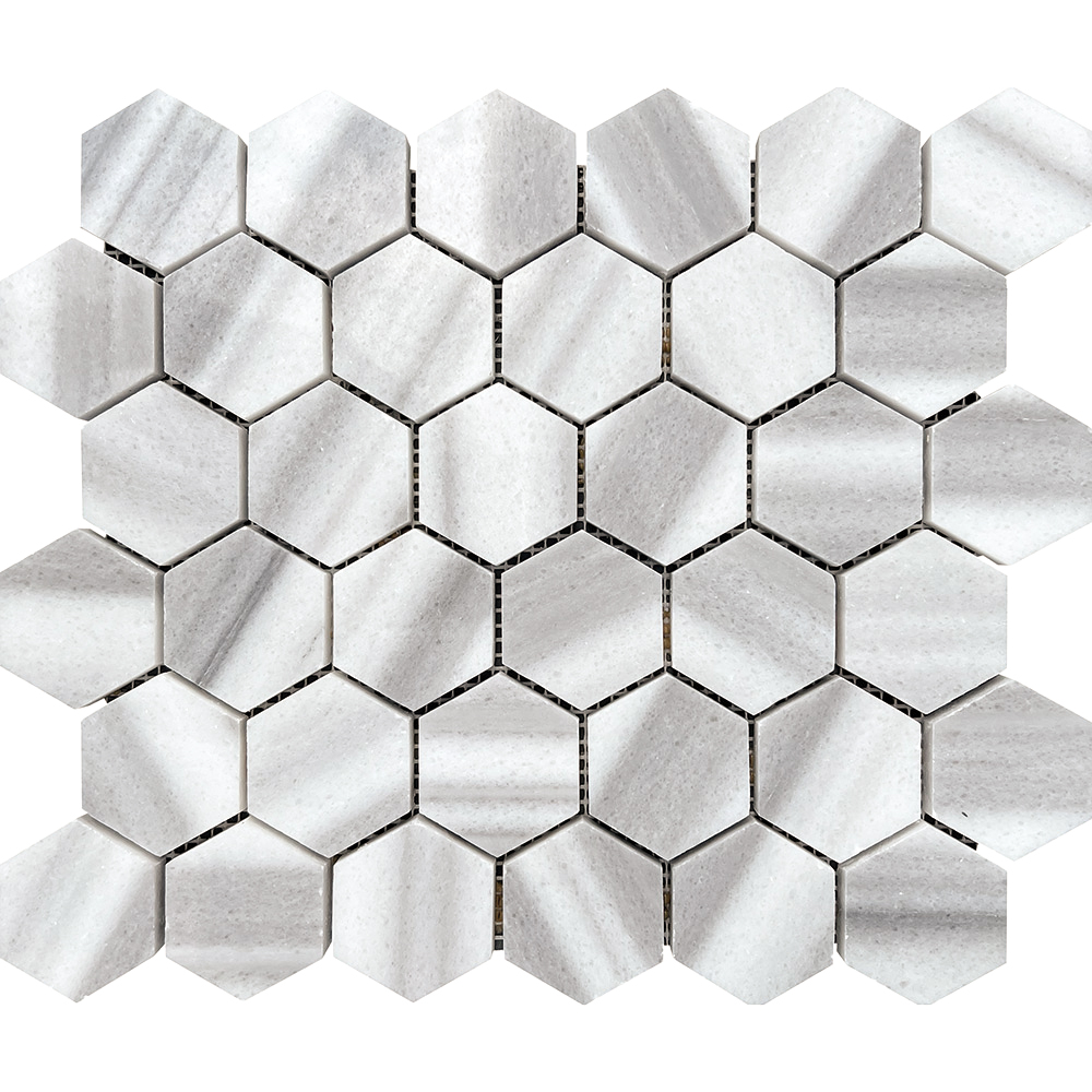 Equator Polished Marble Hexagon Mosaic