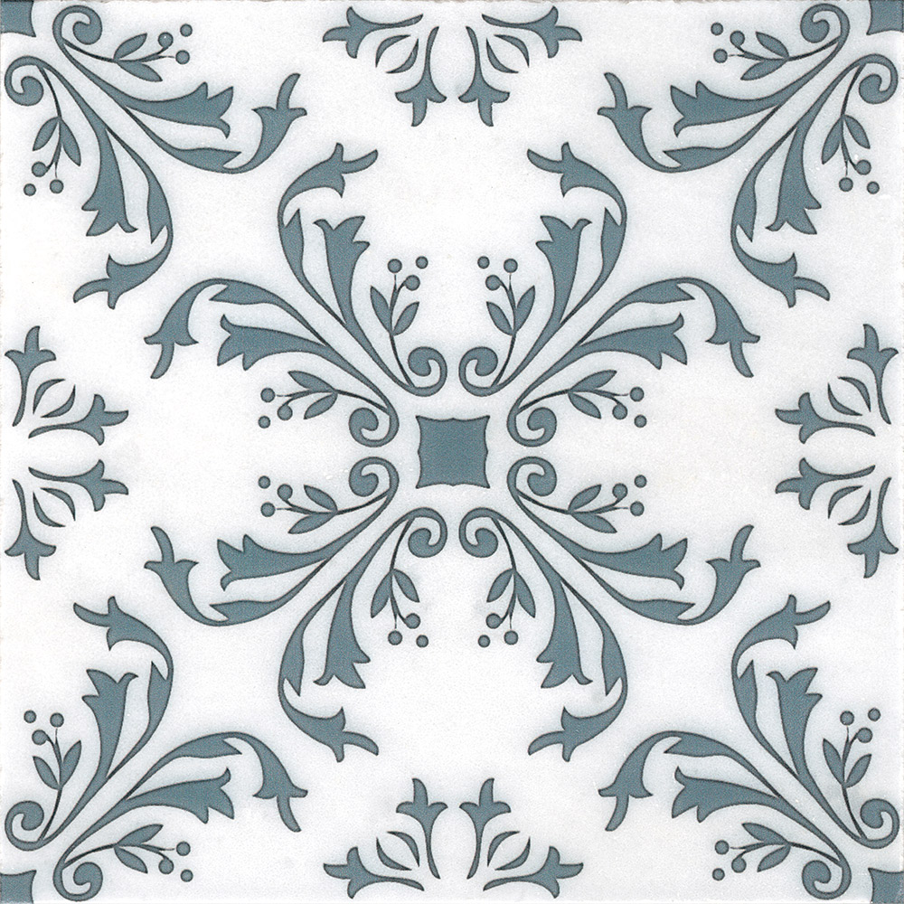 PNM-02 Polished Marble Painted Tile 8″x8″