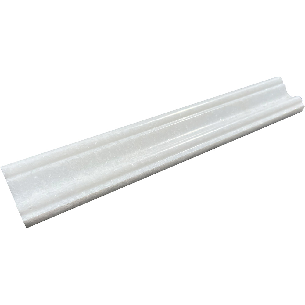 Suzuko Crystal White Polished Marble Chairrail Moulding